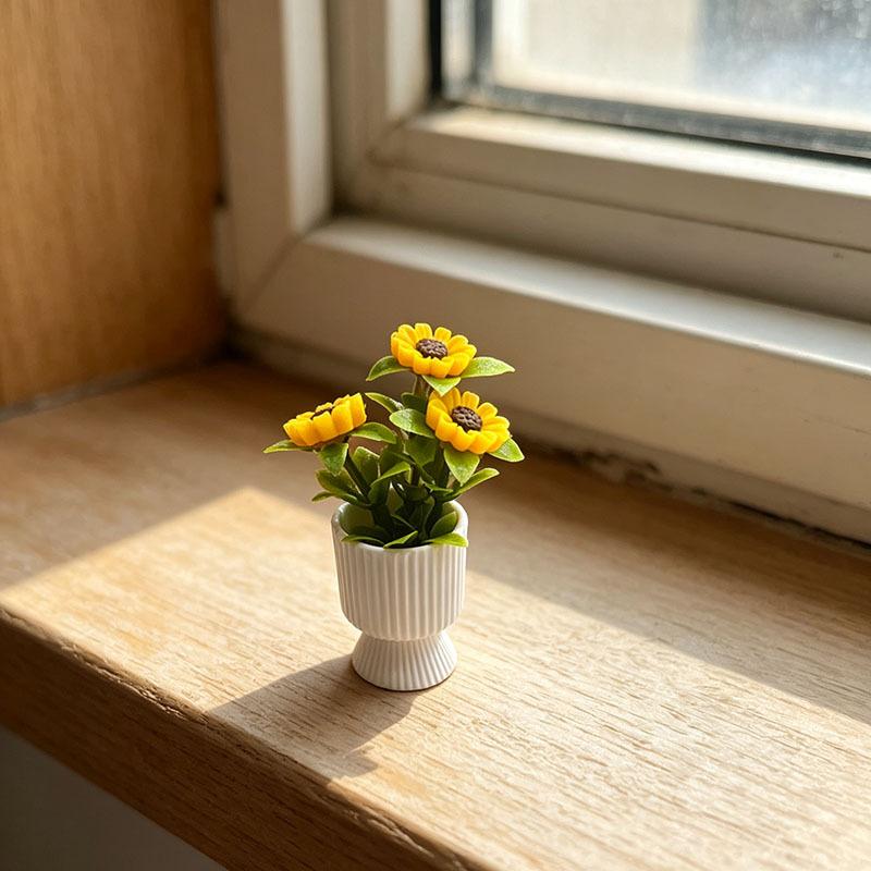 Pothos - { # } Minyatür Ayçiçeği Saksılı