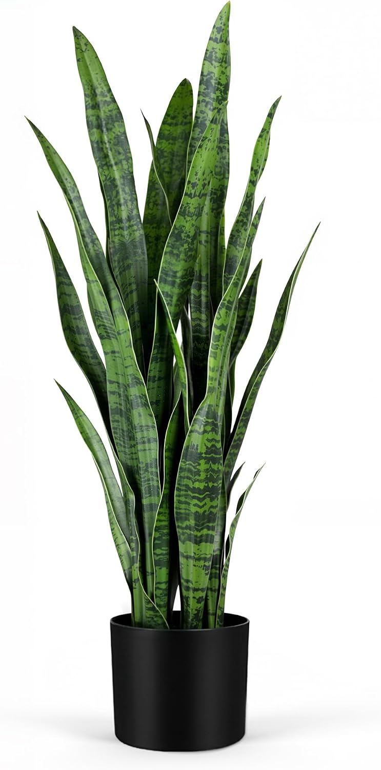 Snake Plant - Yapay Yılan Bitkisi, 35 inçlik Yeşil