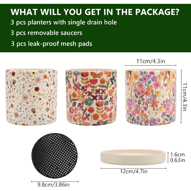 3 Adet Drenaj Delikli Seramik  - Snake Plant Ceramic incelemesi ve fiyatı